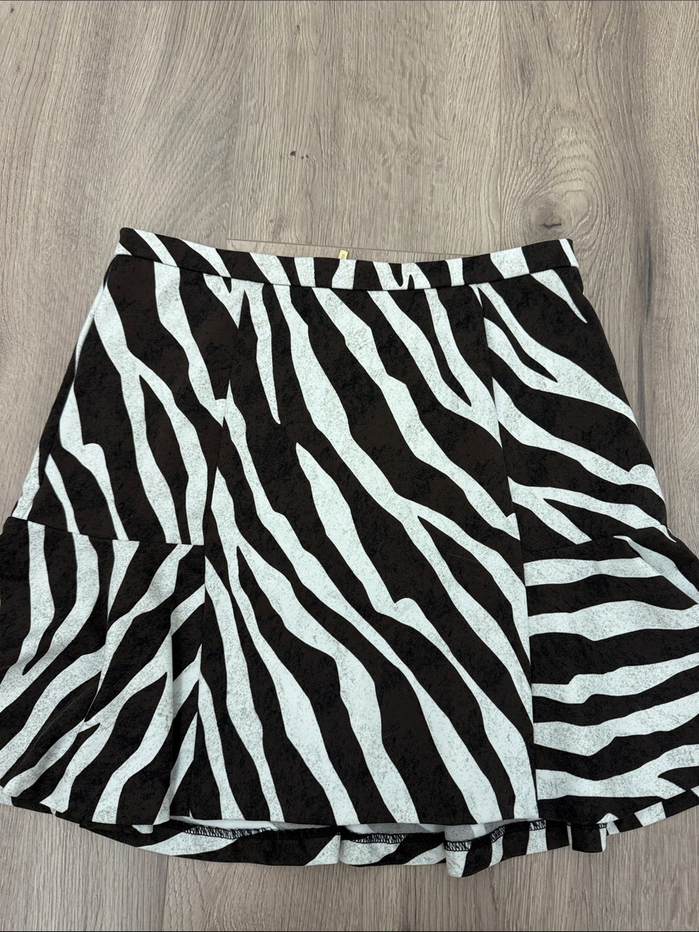 Michael Kors Black & White Zebra Skater Skirt